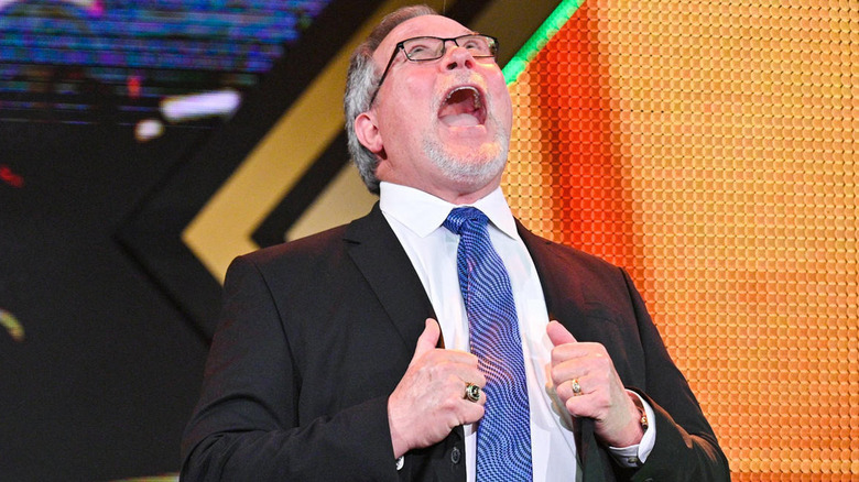 Ted DiBiase performing his signature laugh
