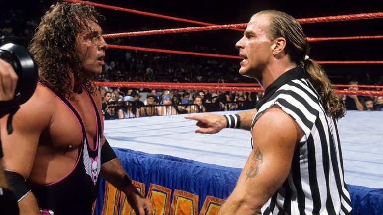 Bret Hart and Shawn Michaels face off at SummerSlam 1997
