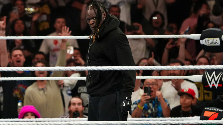 R-Truth stands in the ring at WWE Money in the Bank