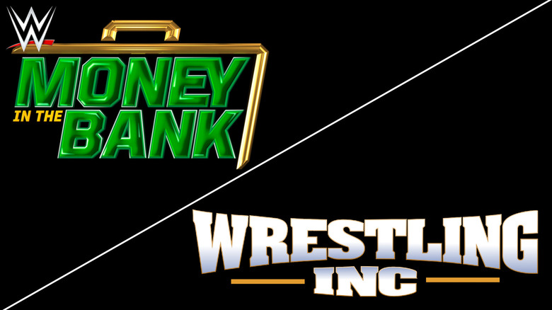 The WWE Money in the Bank logo above a diagonal white line, with the Wrestling inc. logo beneath it