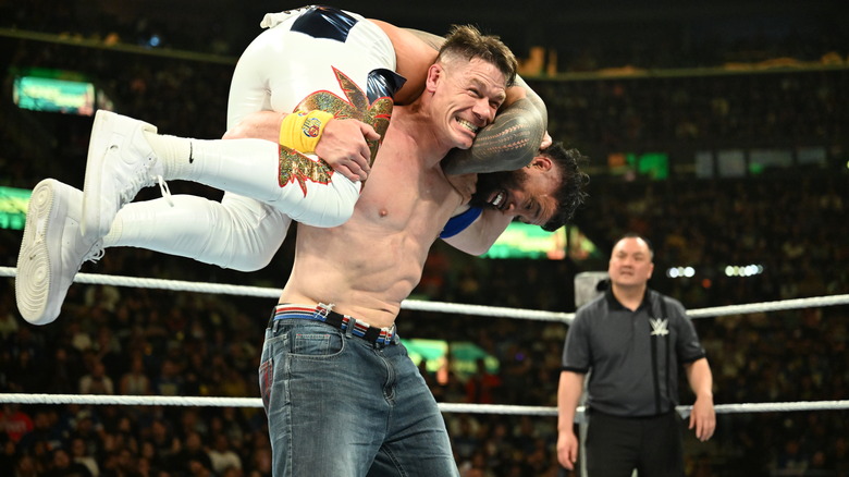 John Cena gets Jey Uso in position for the AA at Money in the Bank