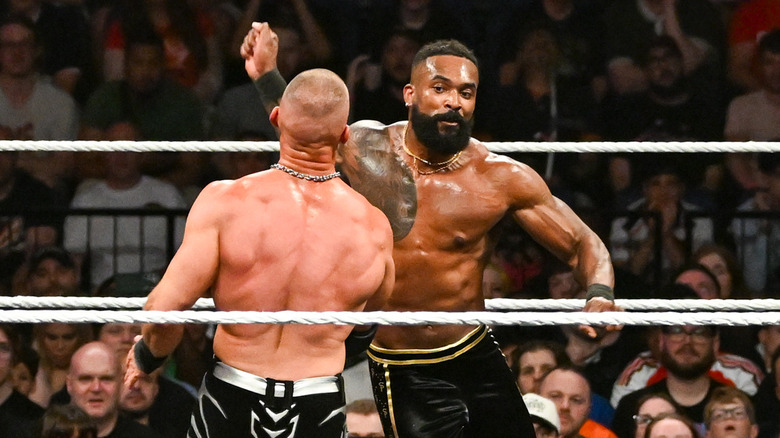 Montez Ford hitting a clothesline on WWE Raw