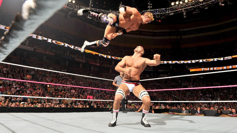 Cesaro prepares to hit Zack Ryder with an uppercut at WWE Night of Champions
