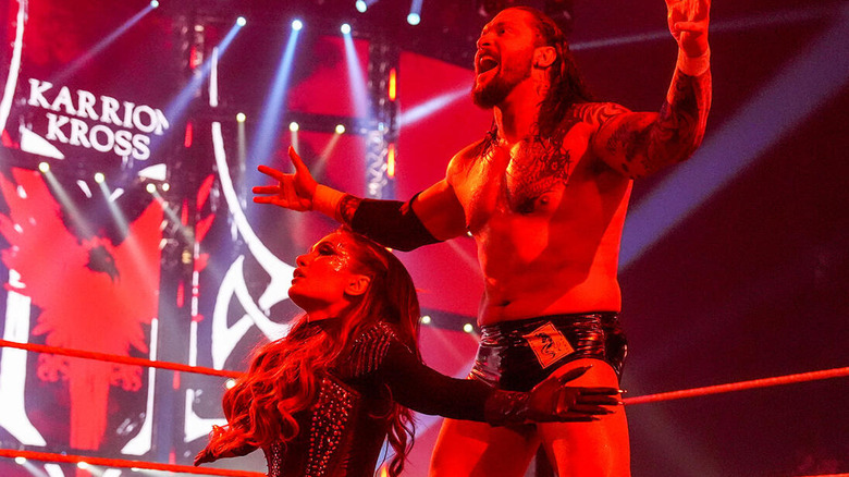 Karrion Kross and Scarlett make their entrance at WWE Night of Champions