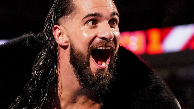 Seth Rollins with open mouth