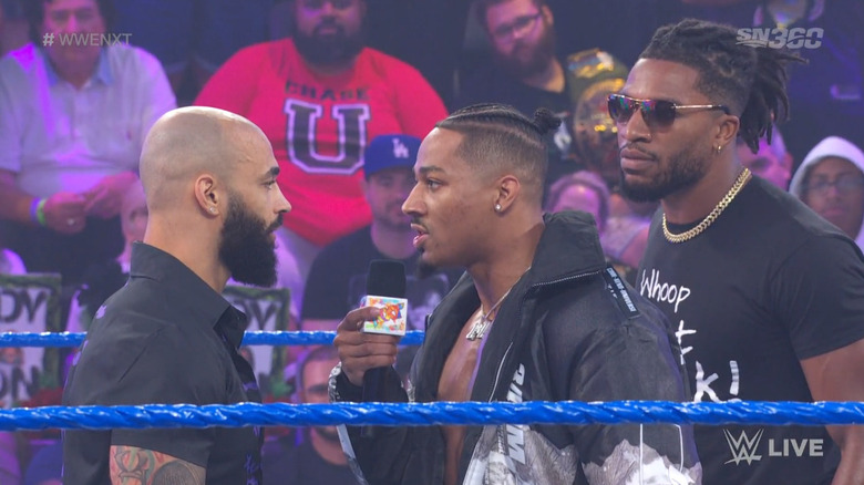 Ricochet facing off with Hayes and Williams