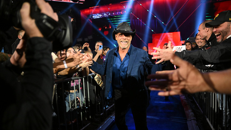 Shawn Michaels makes his entrance during Saturday Night's Main Event at Frost Bank Center on January 25, 2025 in San Antonio, Texas.