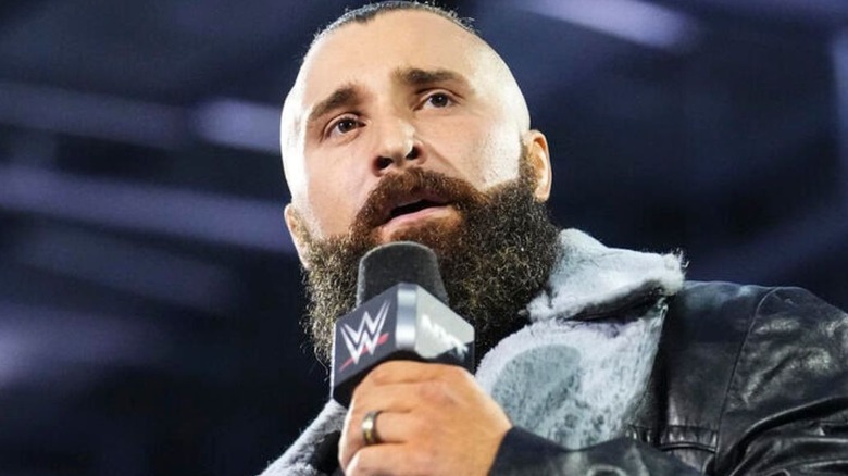 NXT Champion Tony D'Angelo cuts a promo in the middle of the ring during an episode of "WWE NXT."
