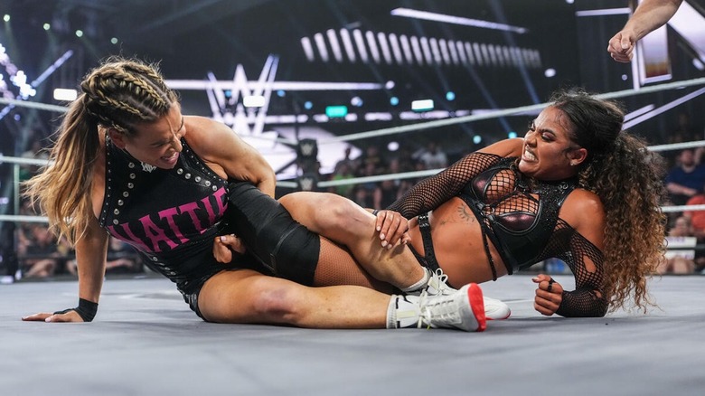 Nattie grapples with Jaida Parker on the mat on "WWE NXT"