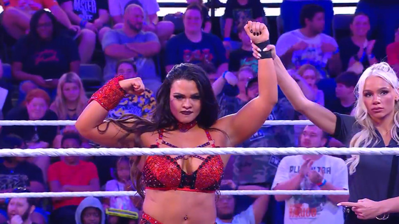 Reina Volcan celebrates victory