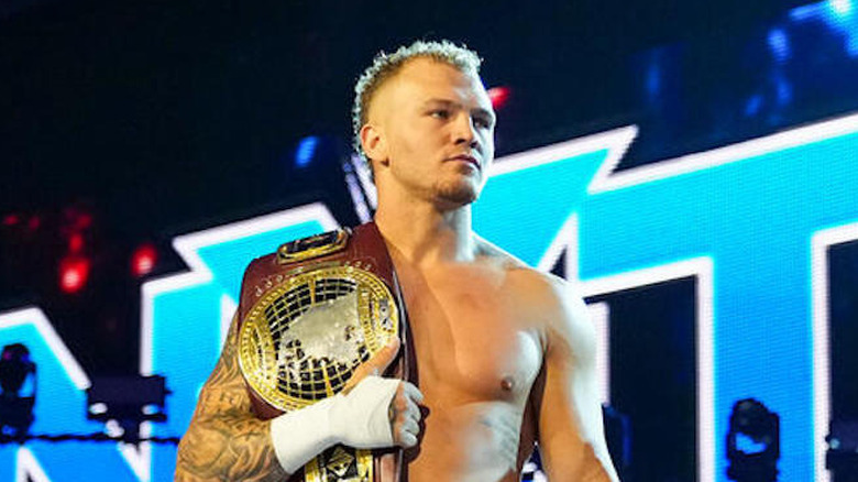 Myles Borne holds the WWE NXT NA Title