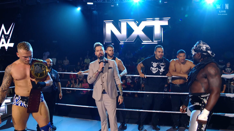 Borne ands Shugars in the ring during the announcement