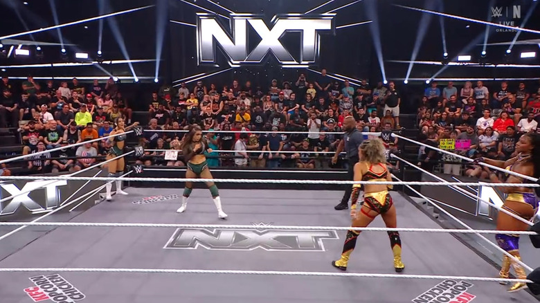 All four women inside the ring