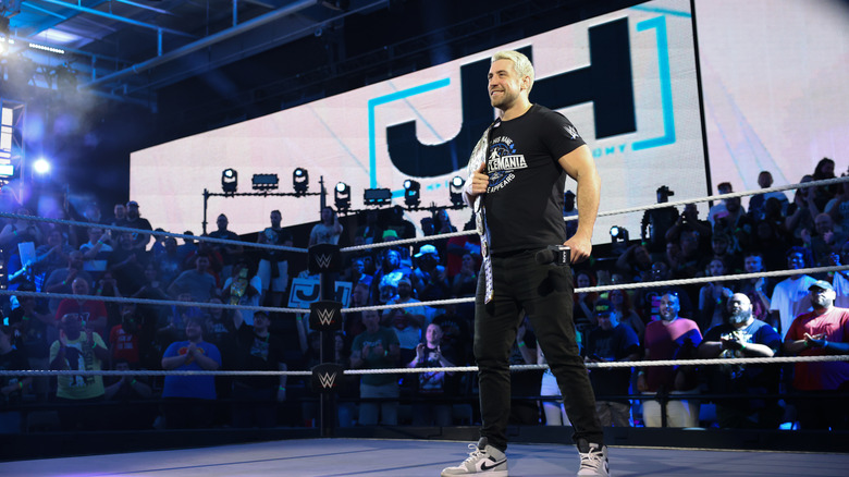Joe Hendry soaks up the cheers of the WWE NXT Crowd