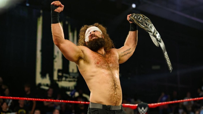 NXT Champion Tony D'Angelo raises his title in victory after defeating Naraku at the Great American Bash 2026.