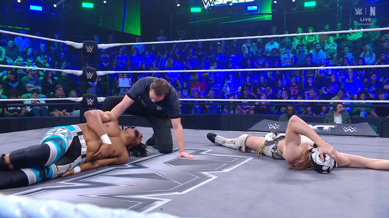 Knight and LeFleur both down in the ring