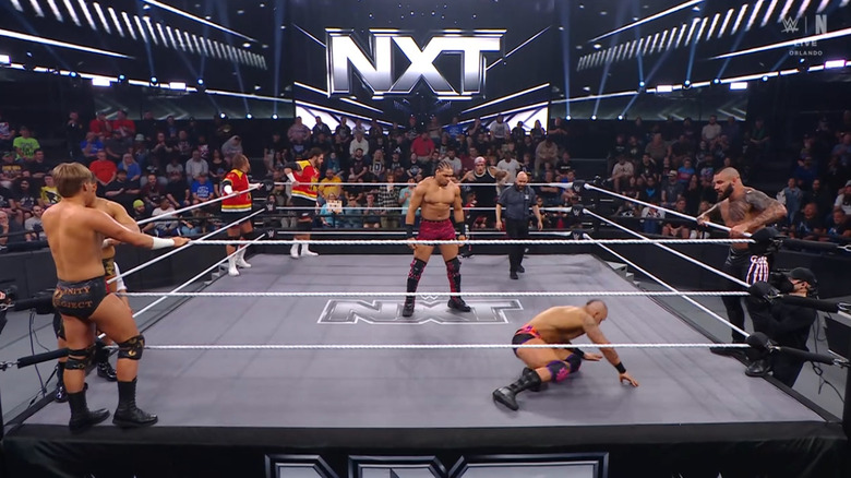 All four teams in the ring