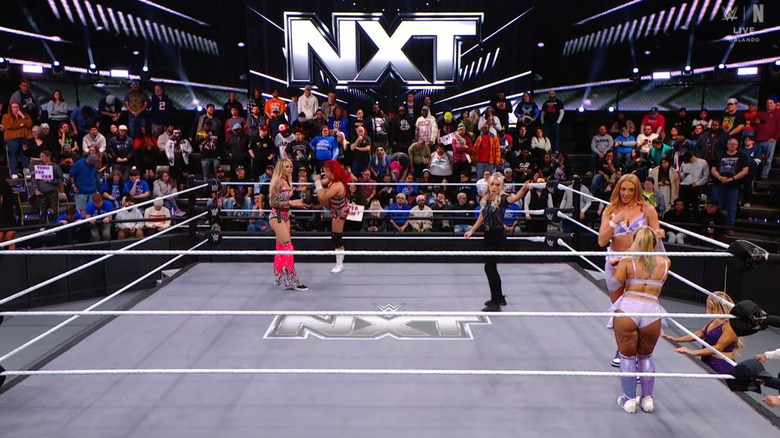 All four women in the ring