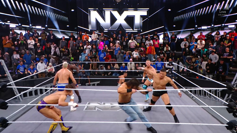 Everyone in the ring brawling