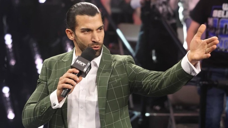 "WWE NXT" on-screen General Manager Robert Stone enforces the rules at the entrance ramp