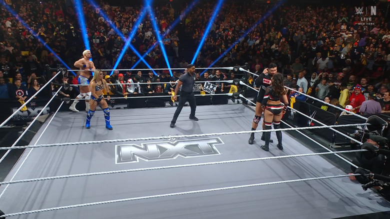 All four competitors in the ring