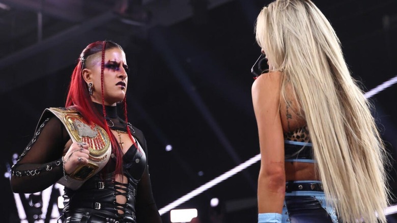 Women's North American Champion Zaria and Izzi Dame go face-to-face in the ring during an episode of "WWE NXT" ahead of Halloween Havoc 2026.
