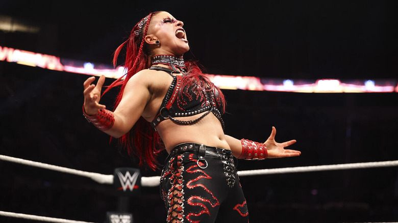 Zaria poses in the ring at "WWE NXT" Heatwave 2026