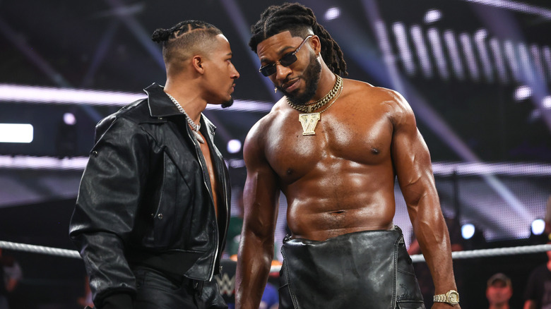 Hayes and Williams staring one another down in the ring