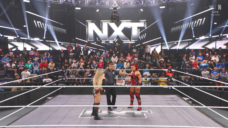 Hail and Zaria staring one another down