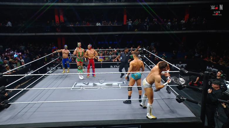 All six men in the ring
