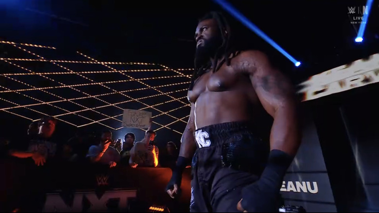 Keanu Carver makes his entrance.