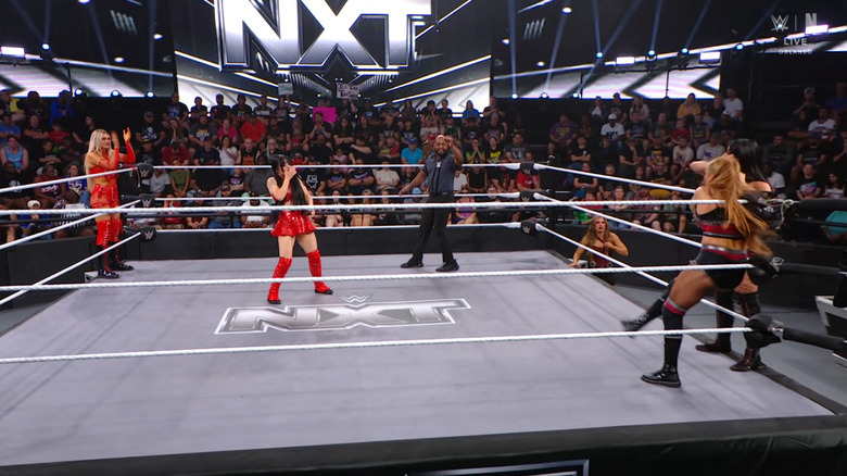 All four women in the ring