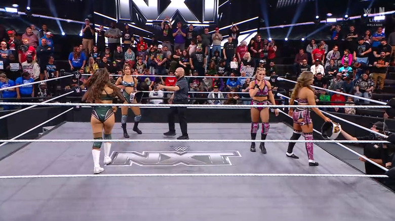 All four women in the ring