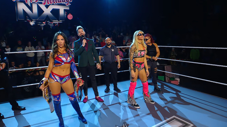 Green and Ruca inside the ring during the ring announcements