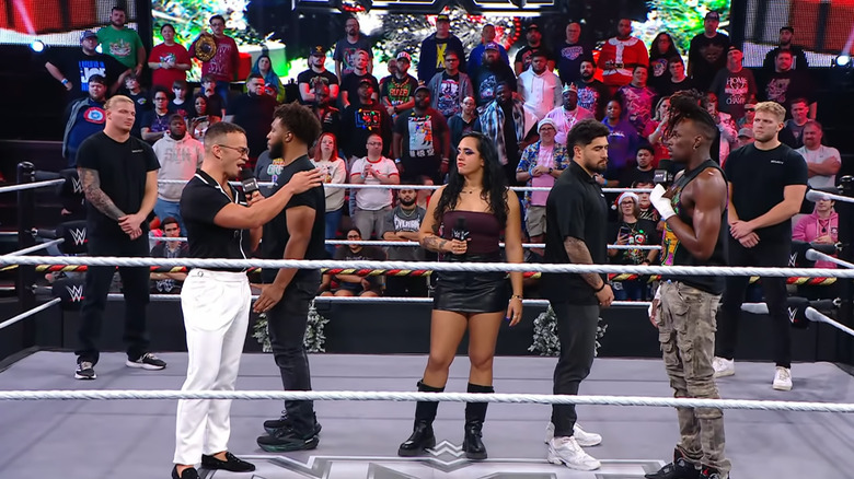 Saints, Evans, and Ava in the ring