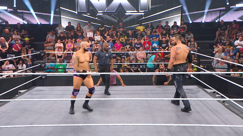Spears and Briggs staring each other down