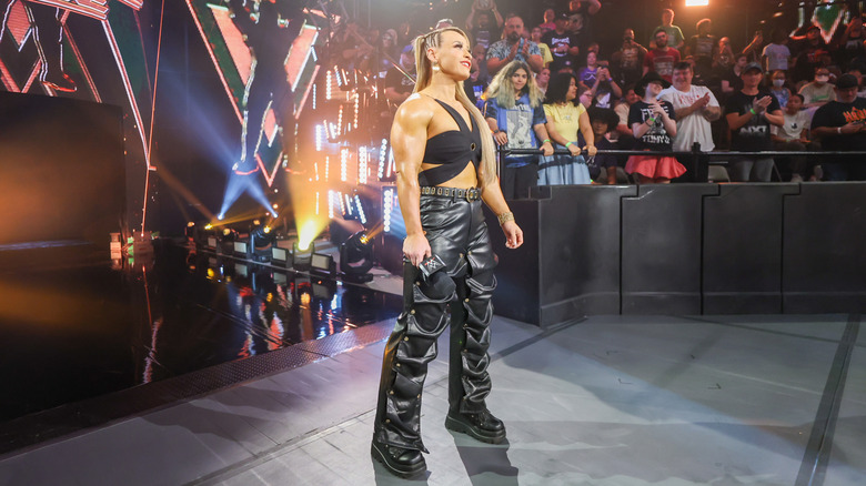 Grace standing on the entrance ramp