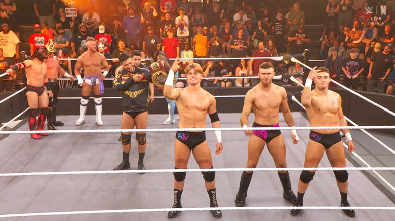 The eight men in the ring