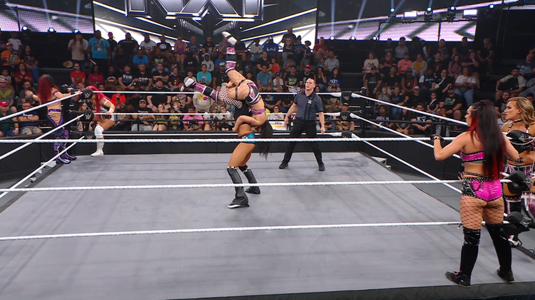 All six women in the ring