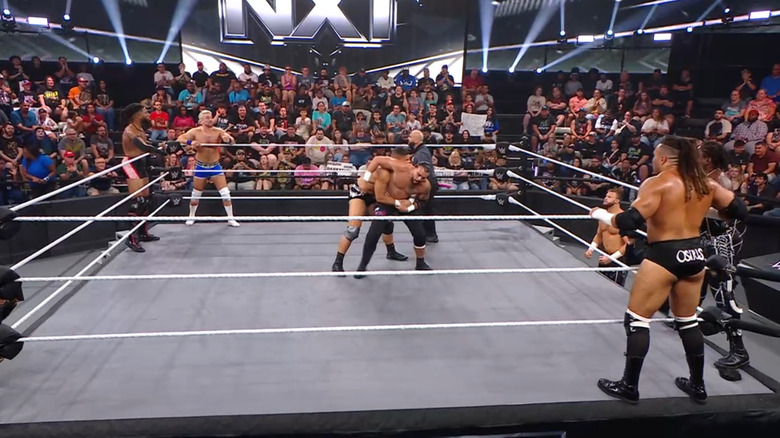 All six men in the ring