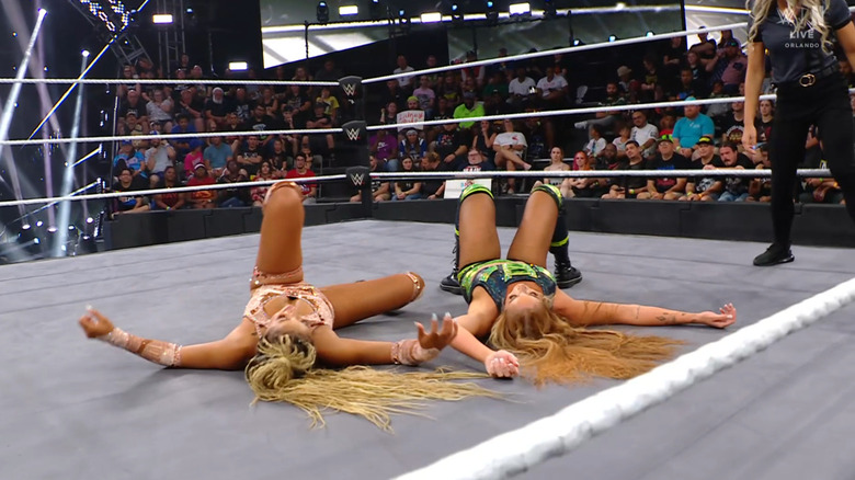 Jordan and Reid both down in the ring