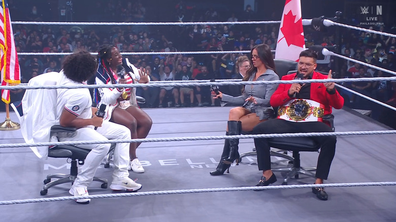 Heights, Steele, Green, and Page in the ring