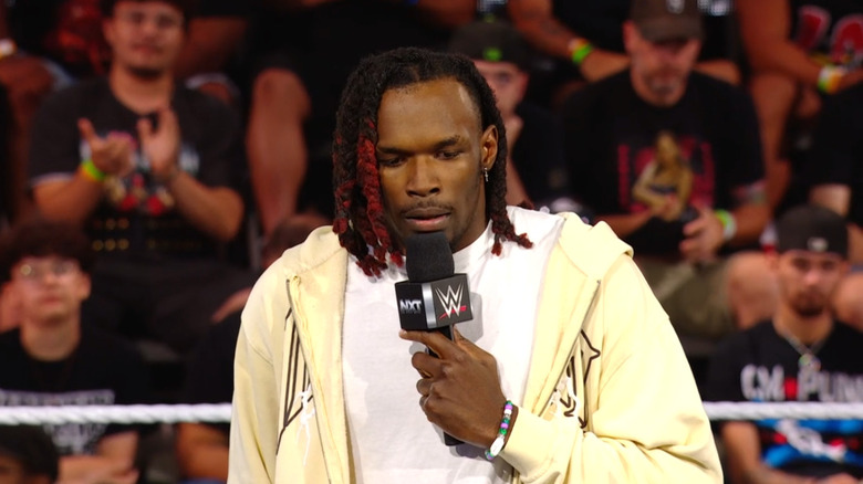 Evans speaking in the ring