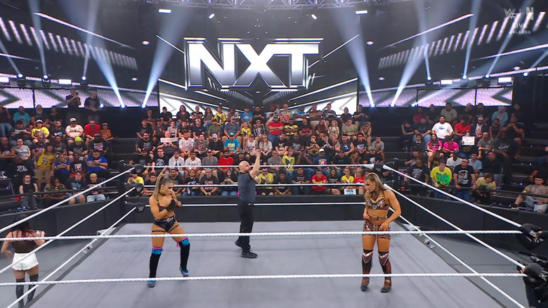 Vice and Henley staring each other down in the ring