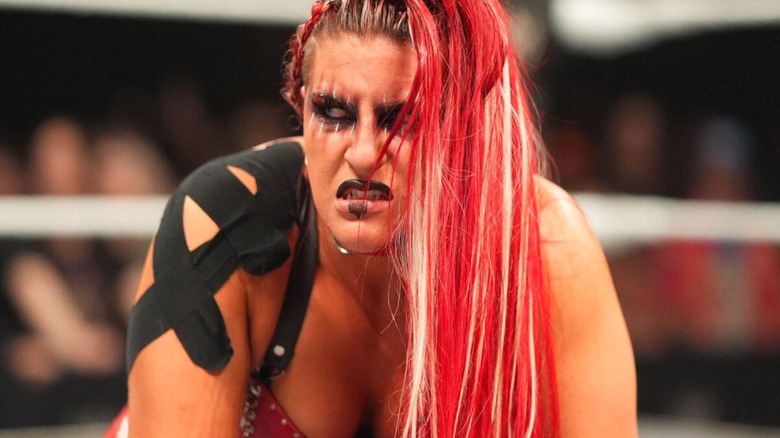 Zaria glares angrily at Sol Ruca after her loss to her former friend at 