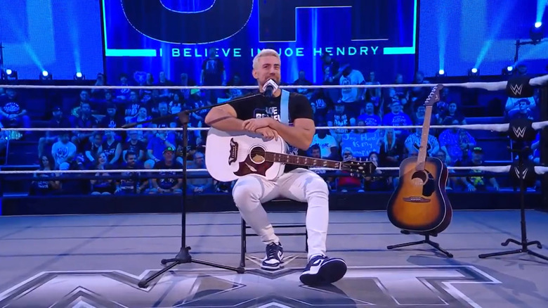 Joe Hendry holds a concert during "WWE NXT"