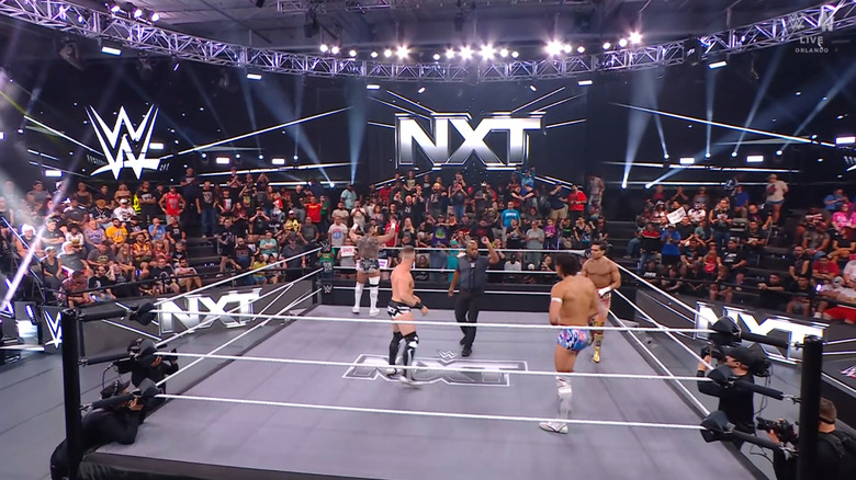 All four men inside the ring