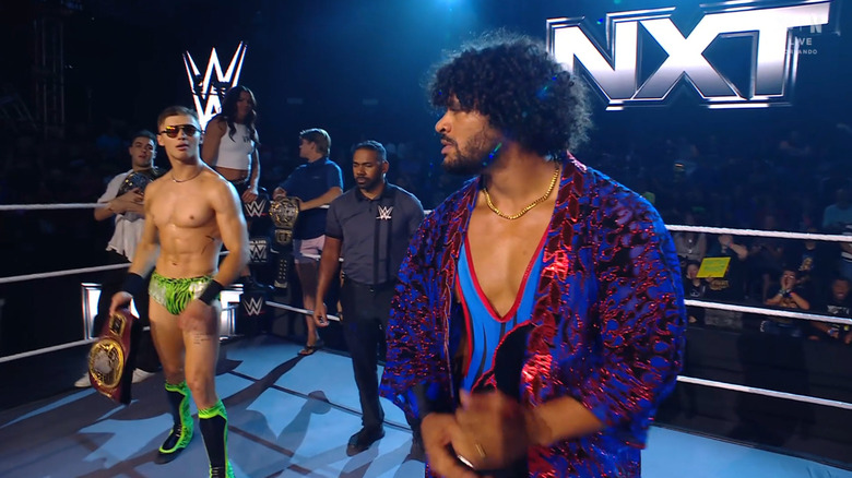 Drake and Borne in the ring during the announcement