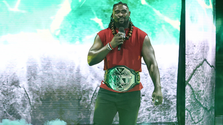 Oba Femi makes his entrance on WWE NXT