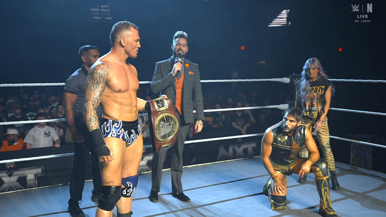 Borne, Gargano, and LeRae in the ring